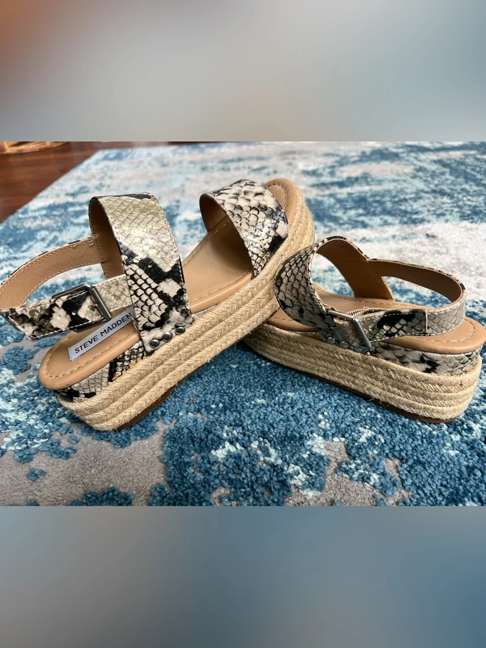 Steve Madden snake skin Slip-On sandal or espadrille